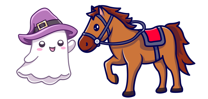 Freelancing ghost and a new race horse friend.