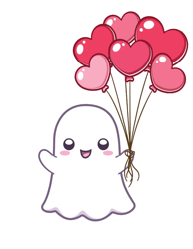 Ghost holding balloons