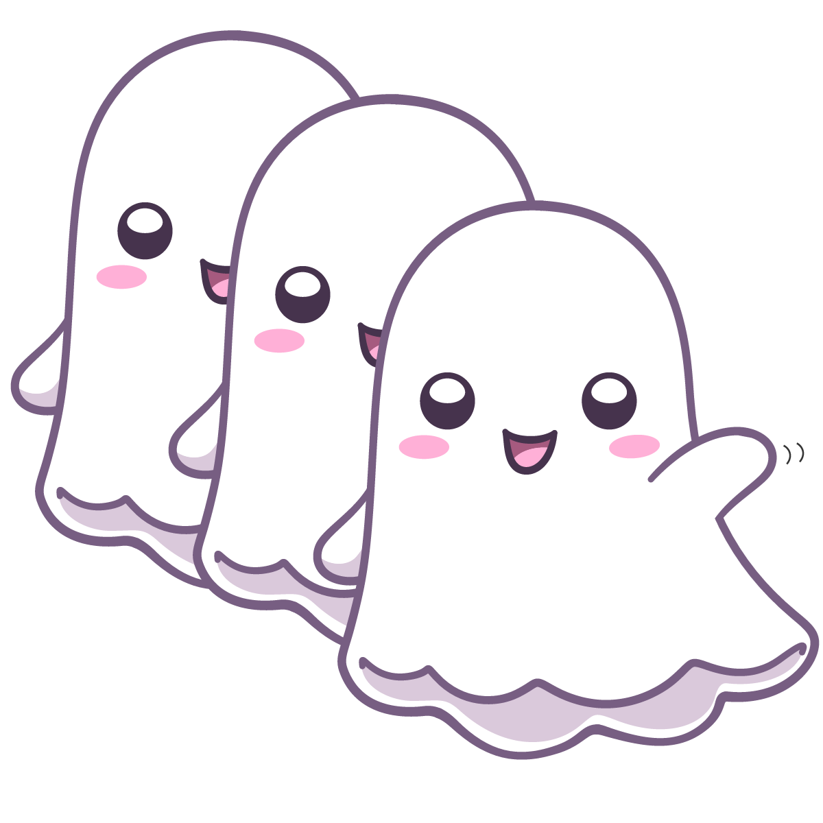 Seeing triple?  Three identical ghosts wave hello.