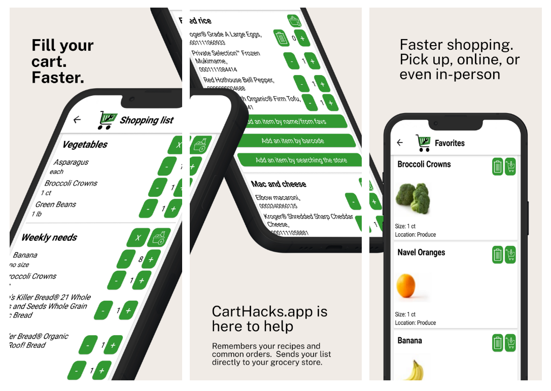CartHacks, a grocery list/ordering app